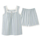 Light Blue Cotton Lace Sleeveless Sleep Dress - image 5