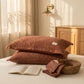 Vintage Grid Double Gauze Cotton Pillow Cover - image 0