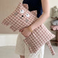 Plaid Cat Face Buckwheat Filled Pillow - image 2