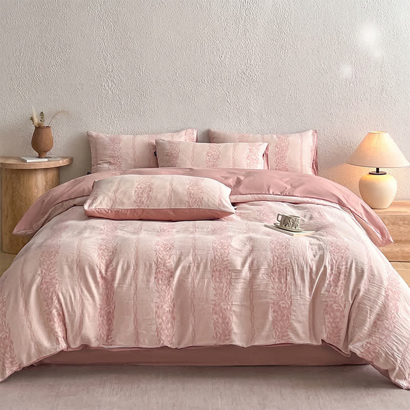 Washed Cotton Jacquard Botanical Bedding Set - image 1