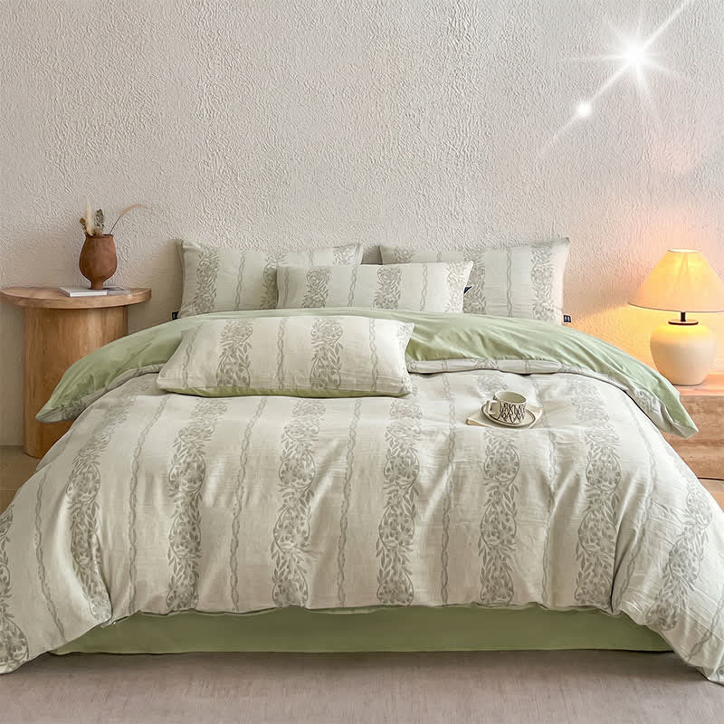 Washed Cotton Jacquard Botanical Bedding Set - image 17