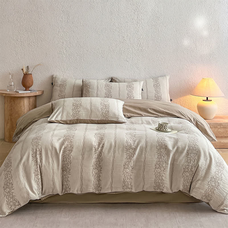 Washed Cotton Jacquard Botanical Bedding Set - image 9