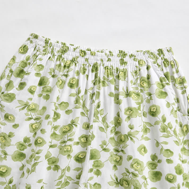 Summer Floral Cotton Lounge Shorts - image 1