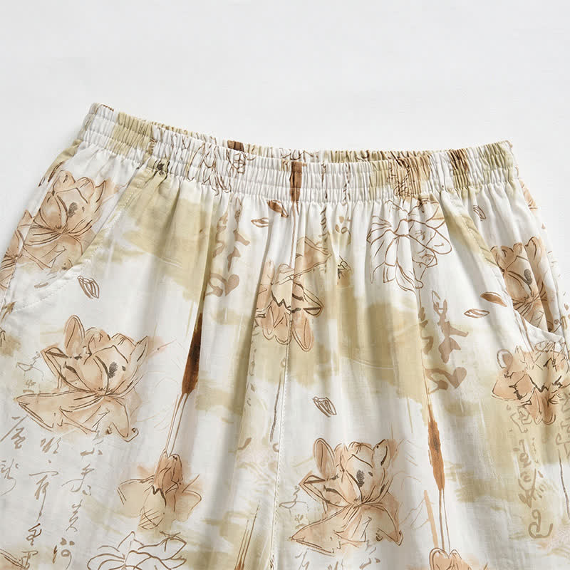 Soft Floral Cotton Lounge Shorts - image 1