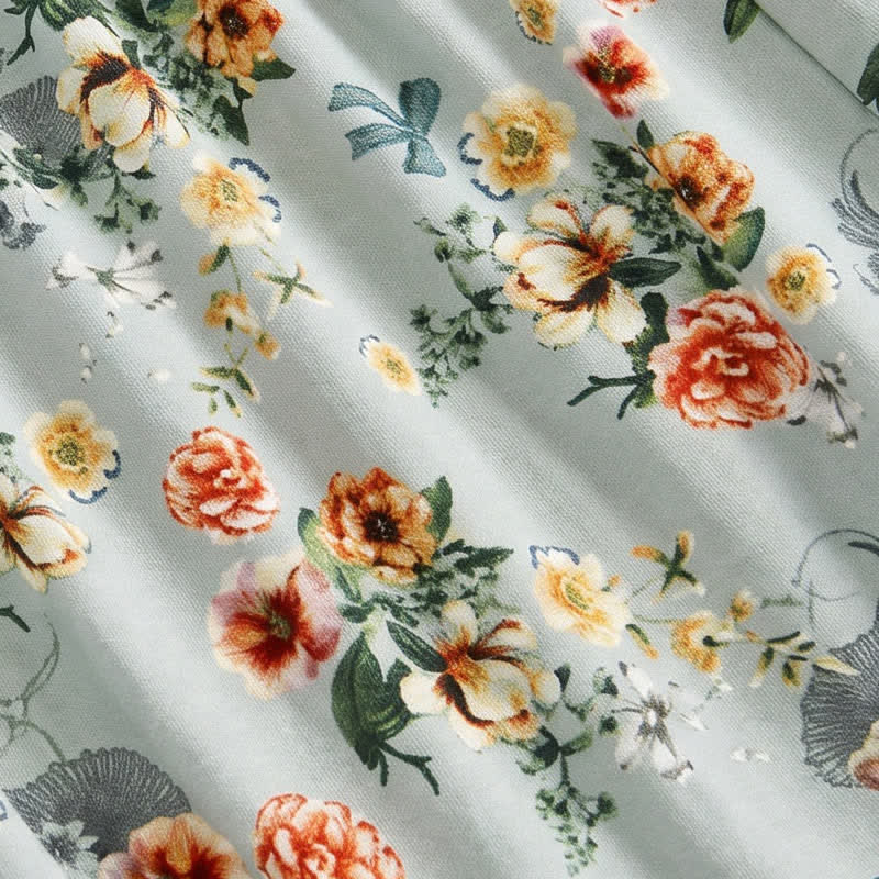 Vintage Floral Ruffle Hem Summer Lounge Shorts - image 5