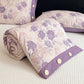 Romantic Purple Floral Cotton Linen Blanket Quilt - image 5