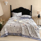 Vintage Butterfly Floral Cotton Linen Blanket Quilt - image 1