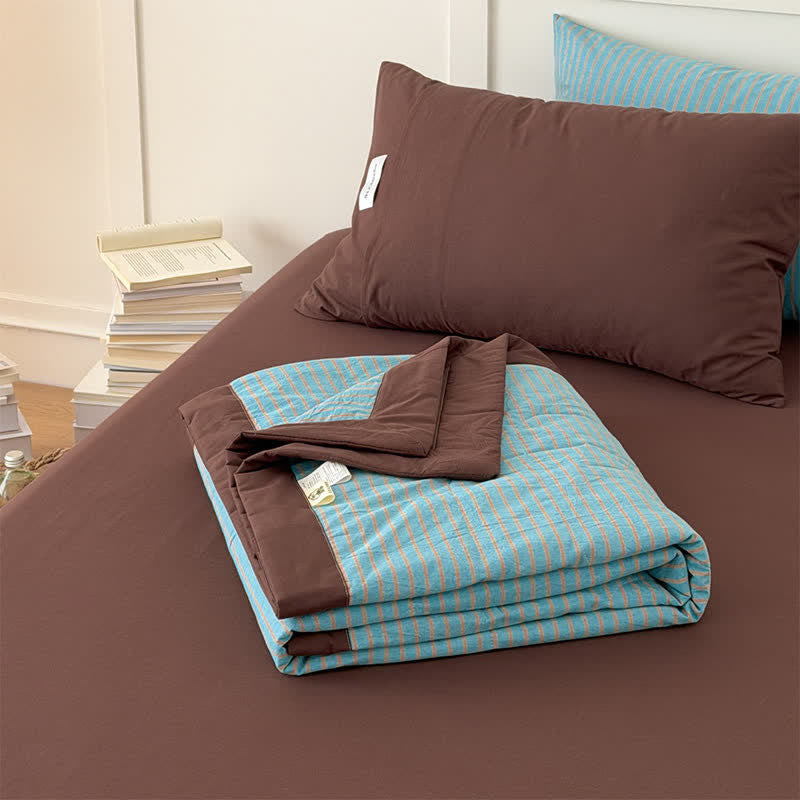 Cozy Farmhouse Cotton Two-Tone Striped Bedding Set - image 10