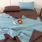 Cozy Farmhouse Cotton Two-Tone Striped Bedding Set - Blue Brown - Queen - Bedding Set - image 8