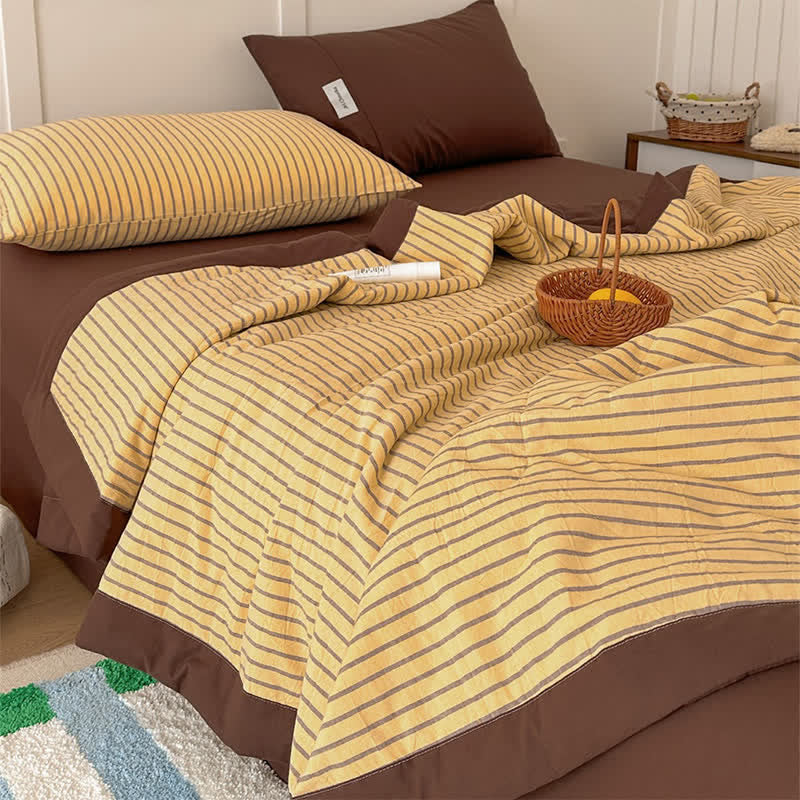 Cozy Farmhouse Cotton Two-Tone Striped Bedding Set - image 6
