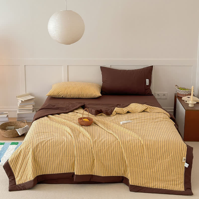 Cozy Farmhouse Cotton Two-Tone Striped Bedding Set - image 5