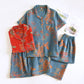 Vintage Bird Floral Cotton Loungewear Set - image 1