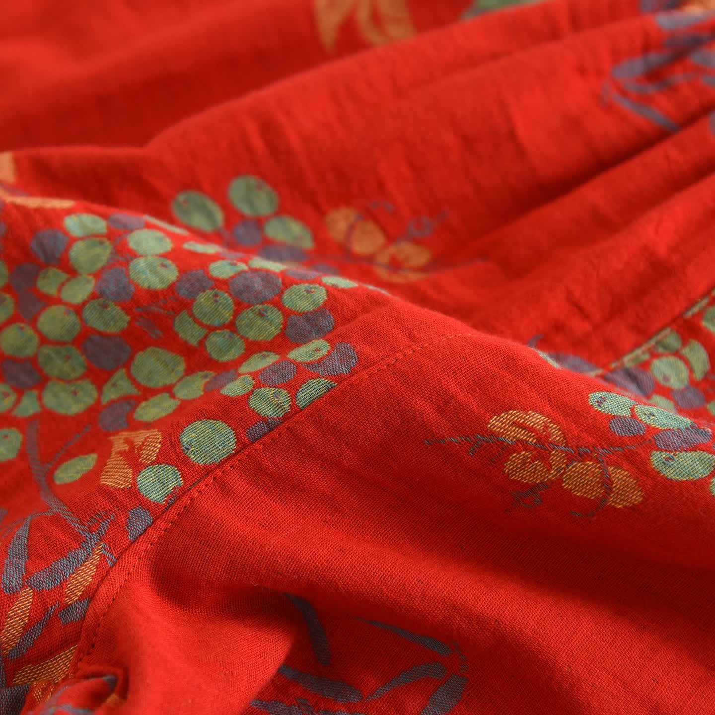 Vintage Bird Floral Cotton Loungewear Set - image 12