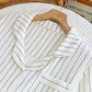 Relaxed Striped Camp Collar Summer Loungewear Set - image 4