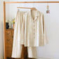 Minimalist-style Couple Button Front Loungewear Set - Beige - Men 2XL - image 2