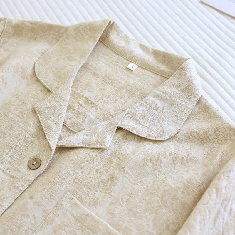 Minimalist-style Couple Button Front Loungewear Set - image 4