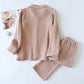 Cotton Gauze Contrast Trim Loungewear Set - image 5