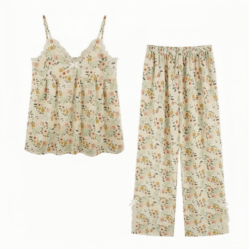 Romantic Floral Cami and Ankle Pants Lounge Set - image 2