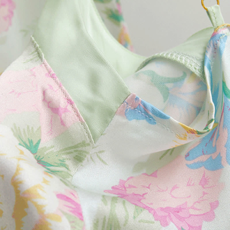 Mint Blossom Satin Cami and Shorts Loungewear Set - image 4