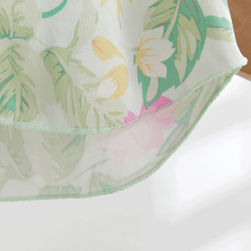 Mint Satin Ruffle Cami and Floral Shorts Loungewear Set - image 9
