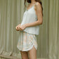 Mint Floral Satin Cami and Shorts Loungewear Set - image 1