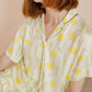 Satin Daffodil Print Short Sleeve Pajama Set - image 1