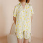 Satin Daffodil Print Short Sleeve Pajama Set - image 2