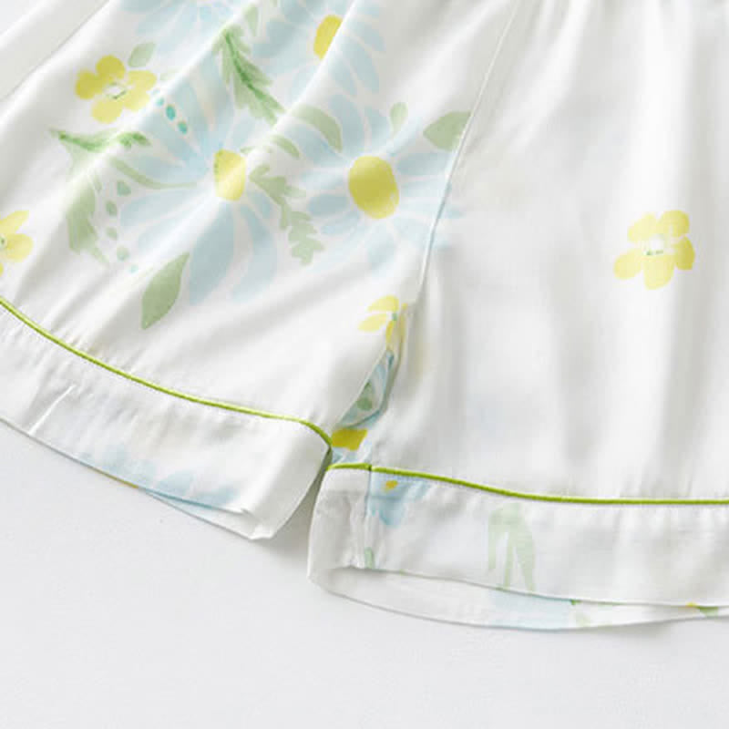 Sunflower Mint Contrast Trim Pajama Short Set - image 11