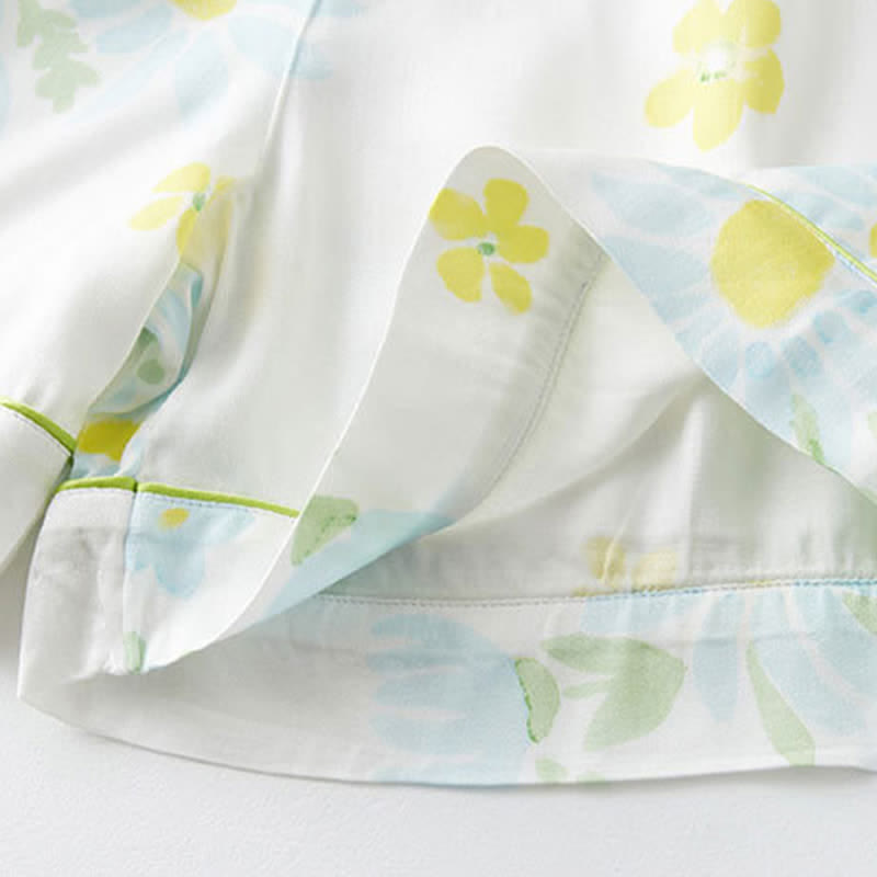 Sunflower Mint Contrast Trim Pajama Short Set - image 15