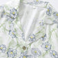 Mint Floral Satin Button Up Shorts Loungewear Set - image 2