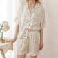 French Floral Satin Short Pajama Set for Summer Nights - image 1