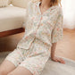 French Floral Satin Short Pajama Set for Summer Nights - image 3
