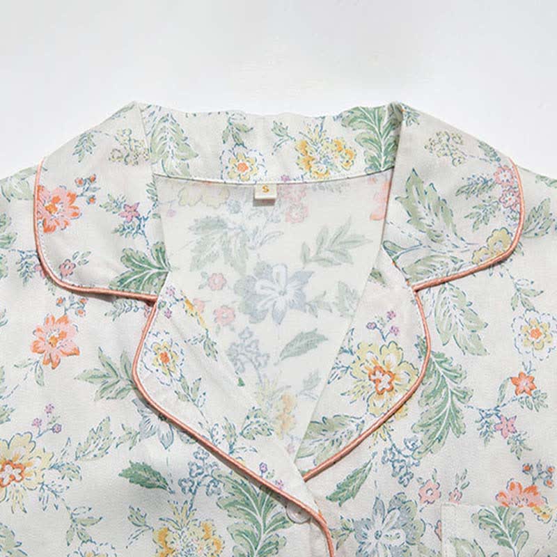 French Floral Satin Short Pajama Set for Summer Nights - image 7