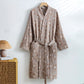 Sunflower Cotton Waffle Kimono Bathrobe - Khaki - XL - image 8