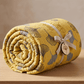 Mustard Ginkgo Quilted Cotton Throw Blanket - image 2