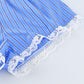 Blue Stripe Lace Cotton Cami Shorts Loungewear Set - image 5