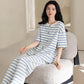 Blue Stripe Cotton 3-Piece Loungewear Set - image 3
