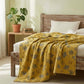 Mustard Ginkgo Quilted Cotton Throw Blanket - image 3