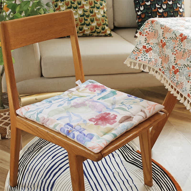 Pastel Botanical Memory Foam Chair Cushion - image 2