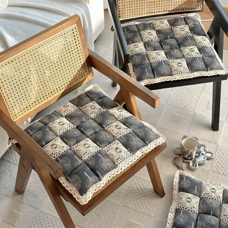 Vintage Country Floral Lace Chair Cushion - image 1