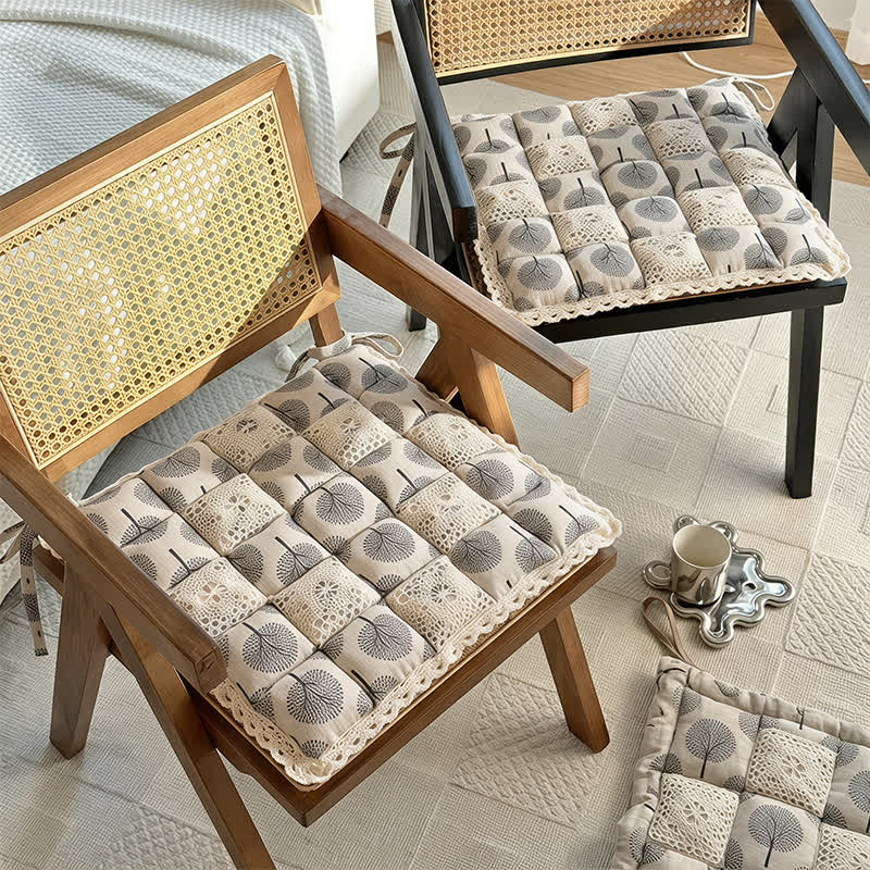 Vintage Country Floral Lace Chair Cushion - image 6