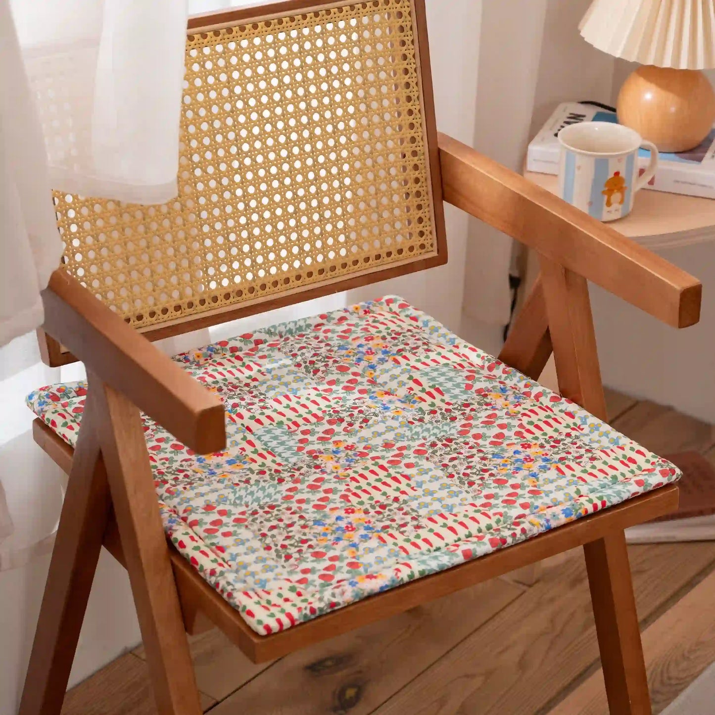 Cottage Floral Patchwork Chair Cushion - image 2