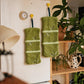 Bamboo Leaf Coral Fleece Hand Towel - OliveDrab - 6''× 13'' - 2 PCS - image 0