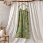 Ginkgo Leaf Tie Strap Lounge Midi Dress - Green & Red - XL - image 35