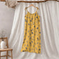 Ginkgo Leaf Tie Strap Lounge Midi Dress - Yellow & Dark Grey - XL - image 10