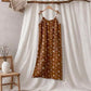 Ginkgo Floral Tie Strap Lounge Dress - Coffee & Beige - XL - image 25