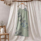 Ginkgo Leaf Tie Strap Cotton Lounge Midi Dress - Light Green & Blue - XL - image 5
