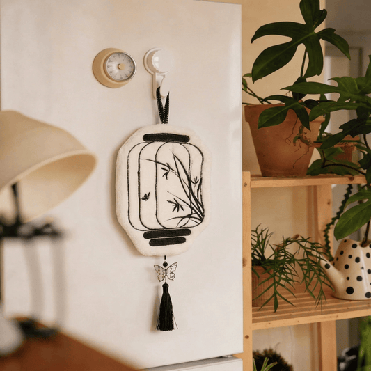 Vintage Bamboo Lantern Hanging Hand Towel - White - 9'' × 6'' - 2 PCS - image 0