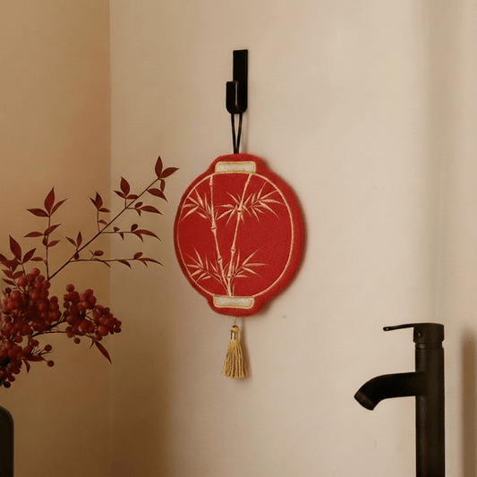 Lunar Red Bamboo Coral Fleece Hand Towel - Red - 9'' × 9'' - 2 PCS - image 0