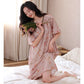 Floral Lyocell V Neck Ruffle Sleeve Lounge Dress - image 2